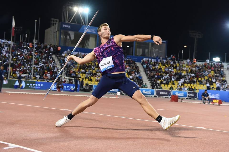 An athlete throwing a javelin